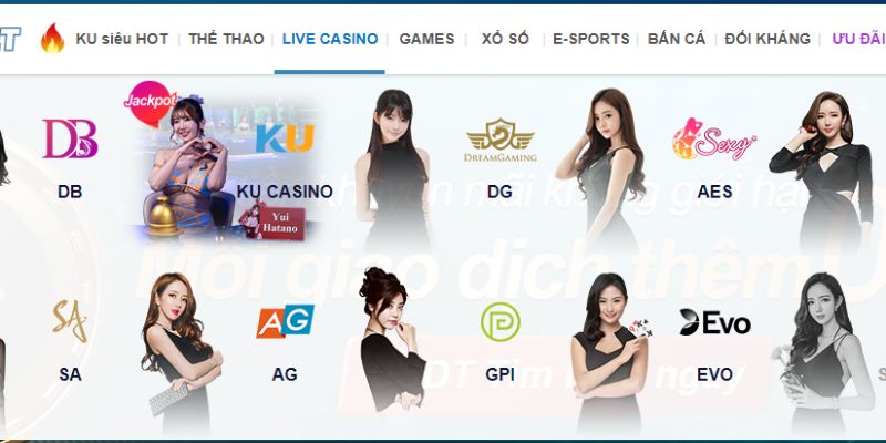 Chuyên mục casino hấp dẫn với 8 sảnh chơi hiện đại